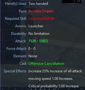 WEAPON LAUNCHER PATRON