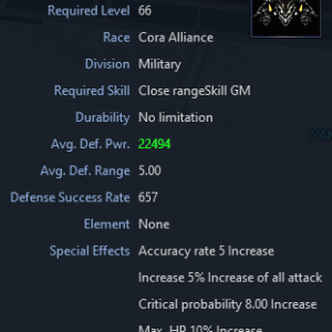 Armor BLACK DRAGON [WARRIOR CORA]