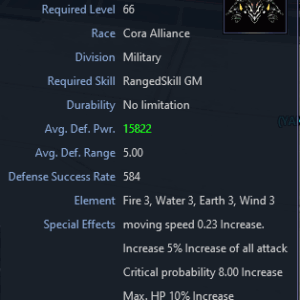 Armor BLACK DRAGON [RANGER CORA]